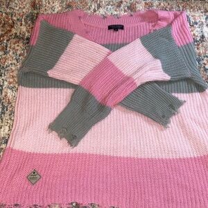 Simply southern ripped v-neck sweater!